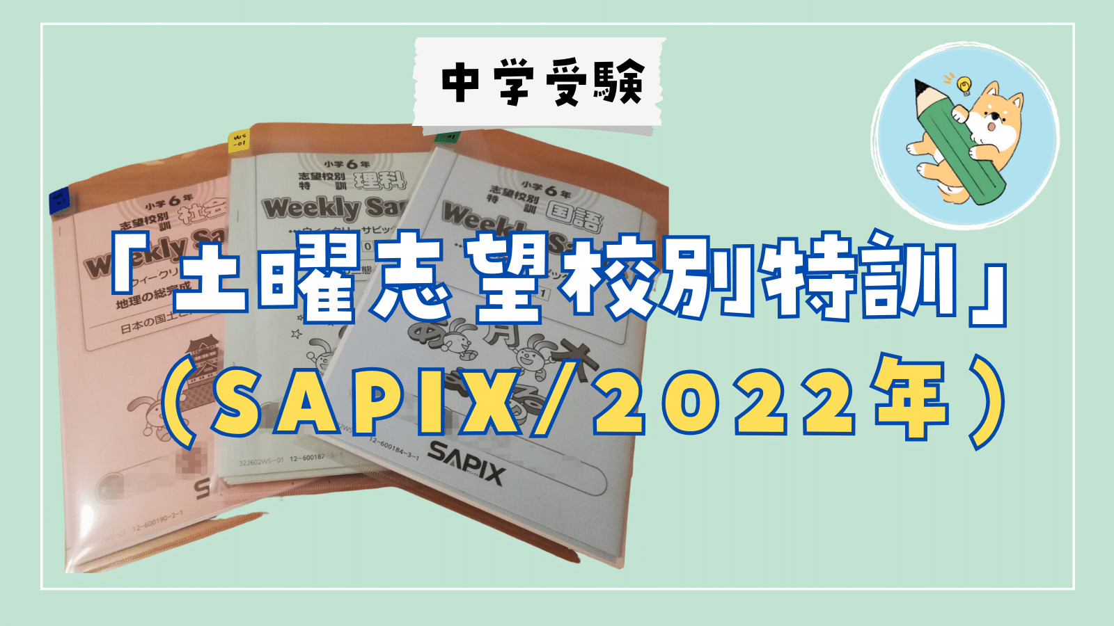 ㉒a ㉒　サピックス　weekly SAPIX 土曜日特訓　19回全