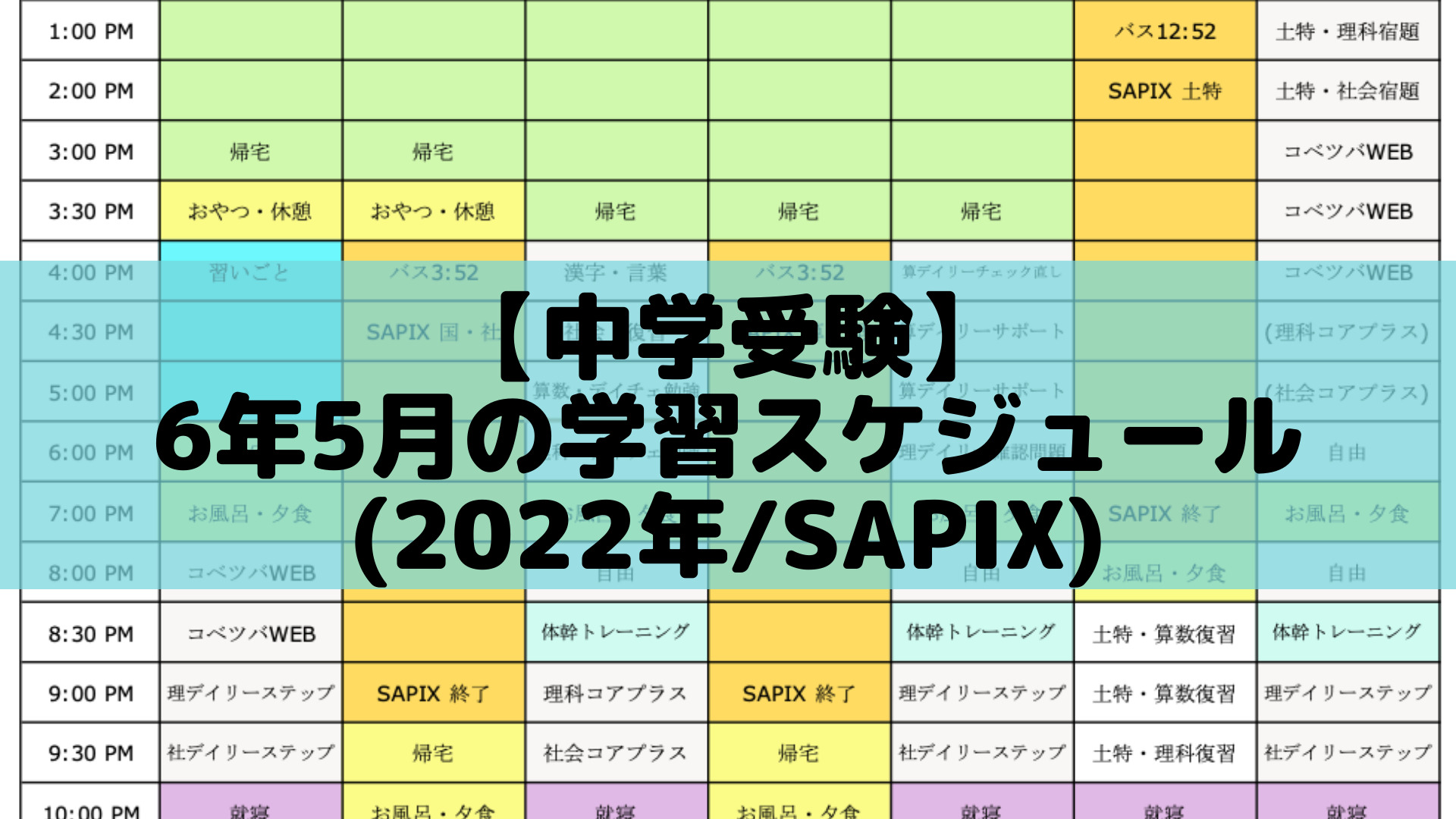 中学受験】6年5月の学習スケジュール(2022年/SAPIX) | ポチたま中学受験