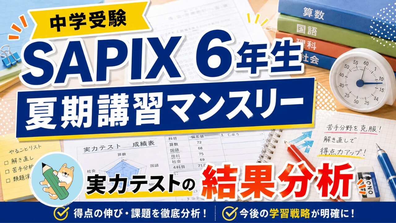 中学受験】SAPIX 夏期講習マンスリー実力テスト(小6)結果分析 | ポチ
